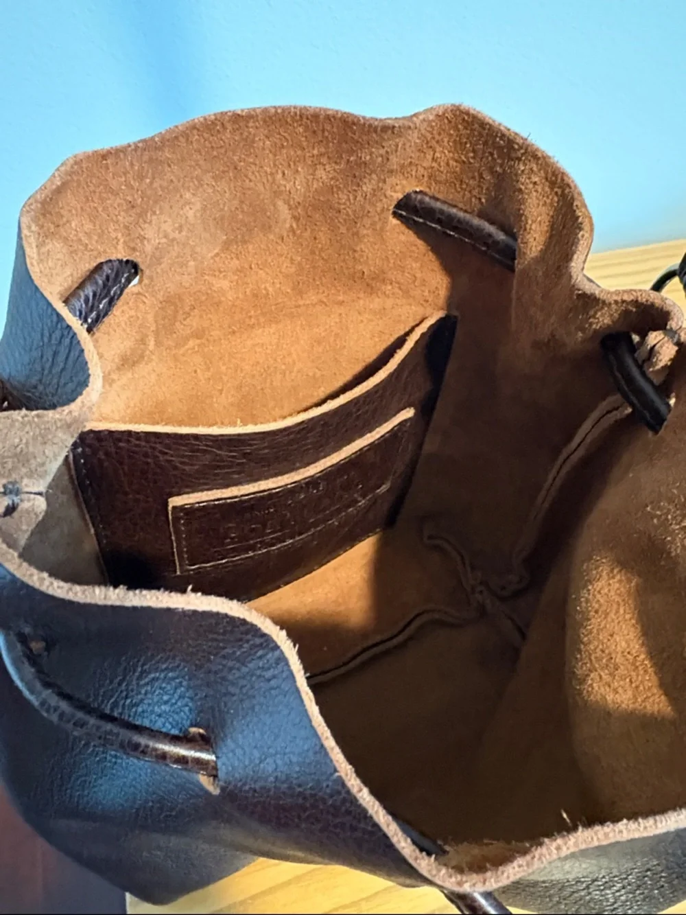 Portland Leather Goods “Almost Perfect” Drawstring Bucket Bag - Picture 3 of 7